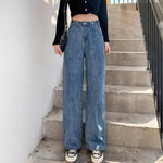 Woman Jeans High Waist Clothes Wide Leg Denim Clothing Blue Streetwear Vintage Quality Fashion Harajuku Straight Pants 2020